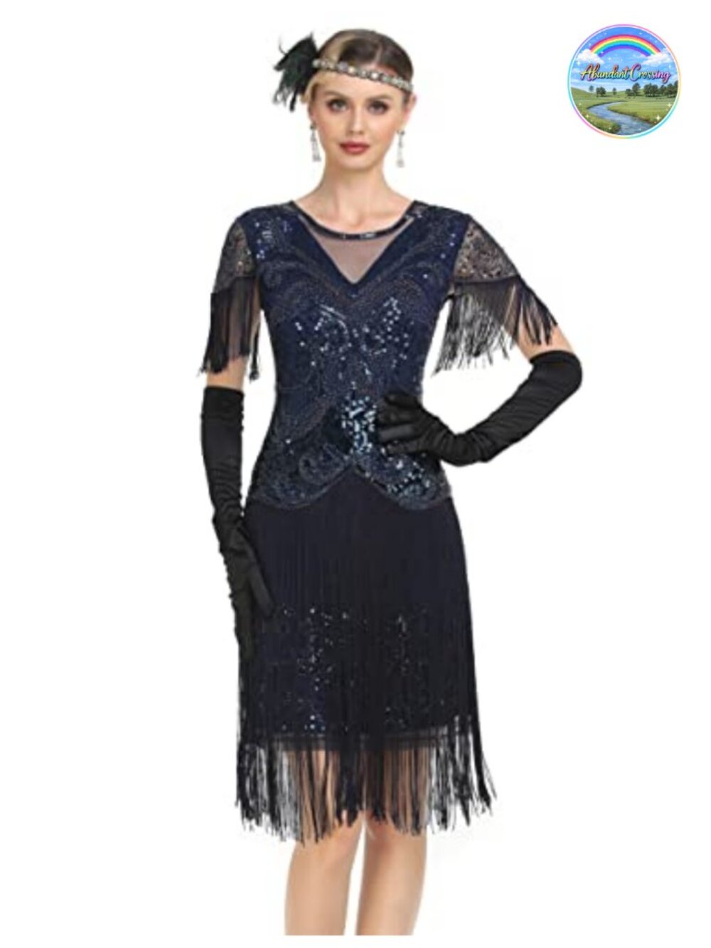 1920s Flapper Dress Long Fringe Beaded Sequin Art Deco Cocktail Party